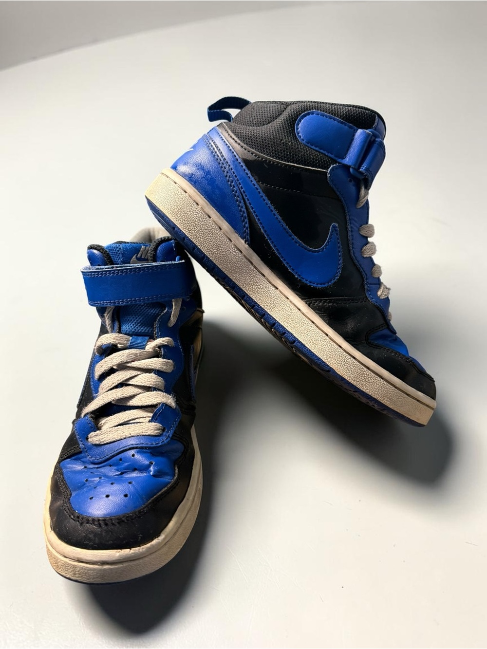 Nike Court Borough Mid 2 Black Game Royal Blue Sneakers DM8872-001 Size 5Y